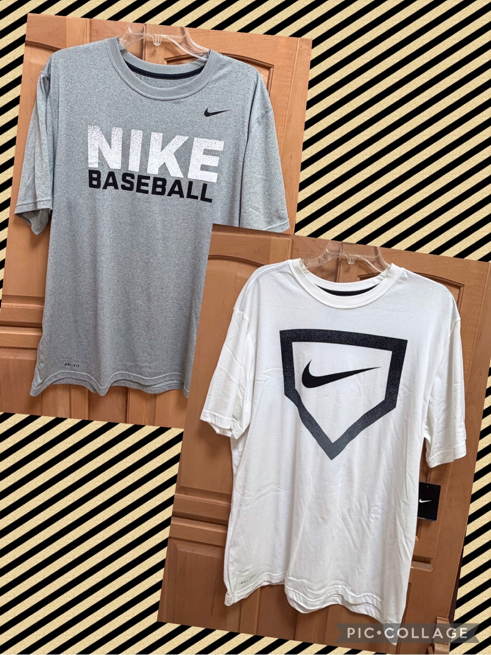 Nike Gray & White Baseball Graphic Tees